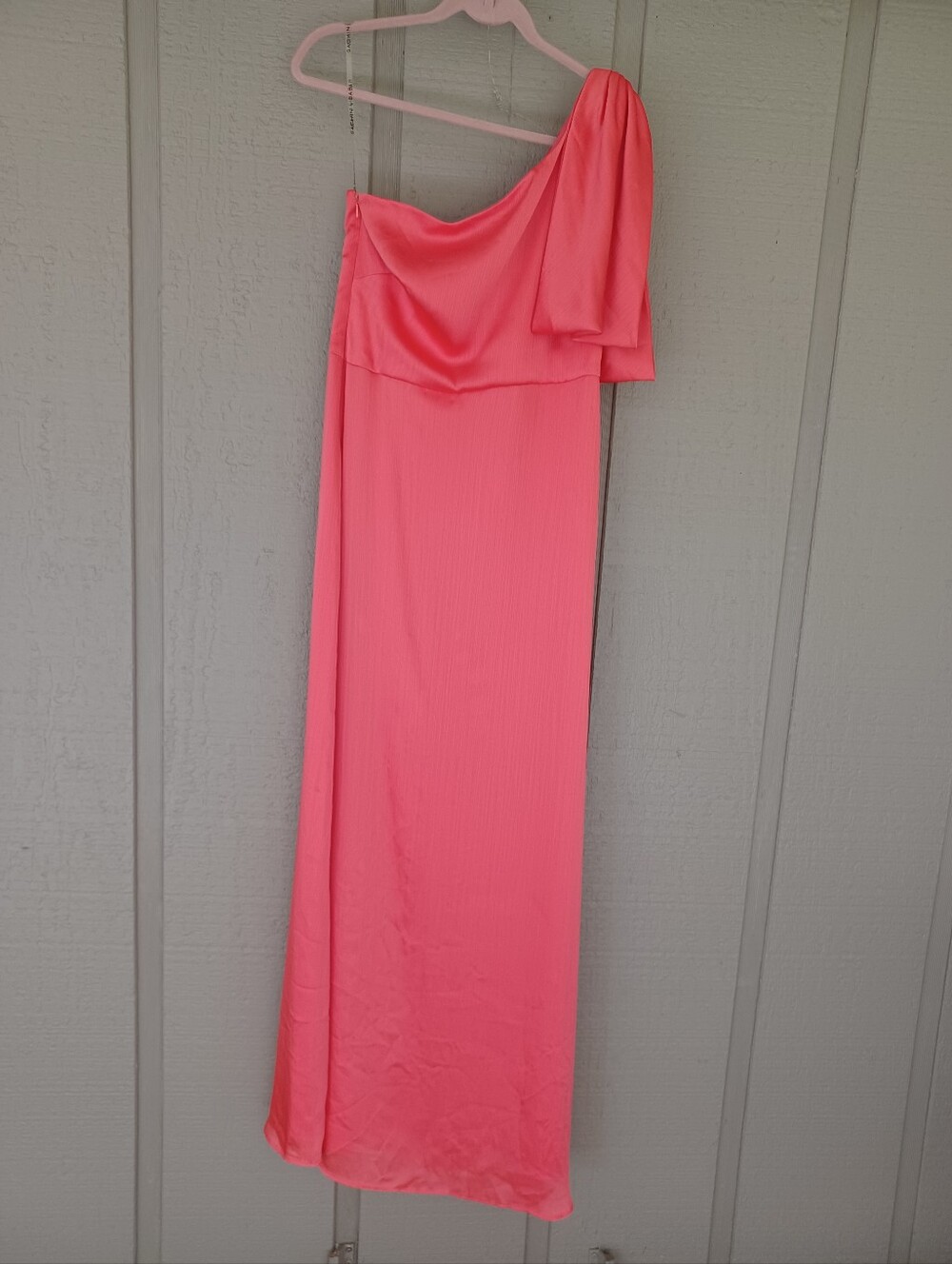 Sachin And Babi Bow One Shoulder Gown Size 8 Bridesmaid Party Cocktail In Coral